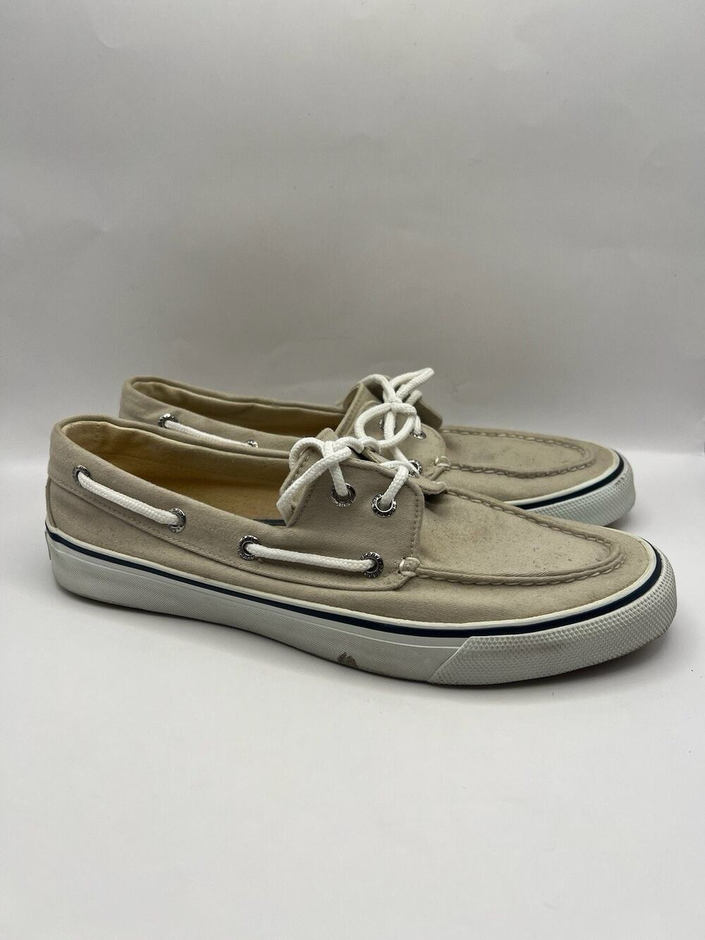 Sperry Bahama II Boat Shoes Khaki Color Men Size 9.5